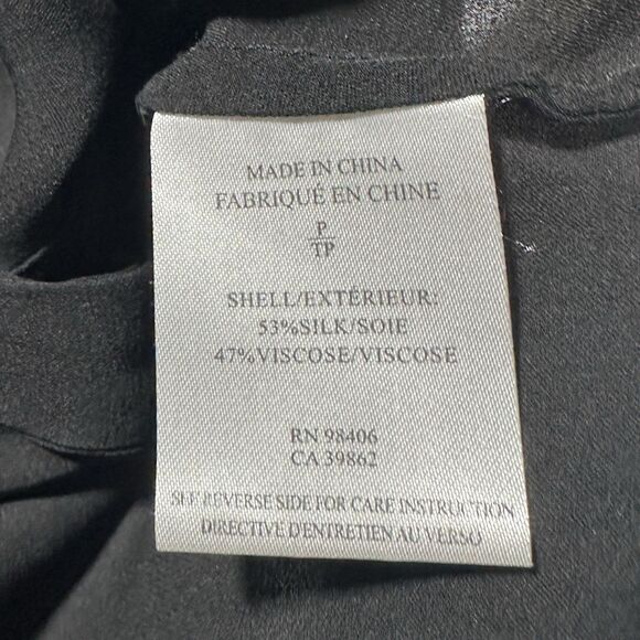 Theory Button Up Shirt Double Layered Rosita Silk Blend Blouse Black Size P XS ? - Picture 7 of 11